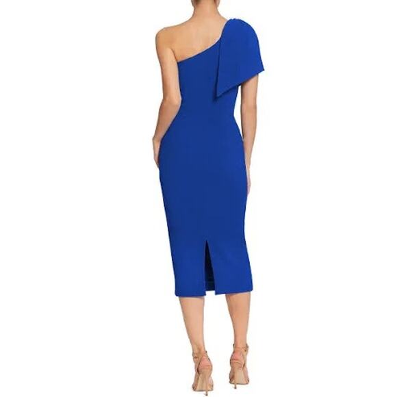 Dress the Population Tiffany One-Shoulder Midi Dress Women's Plus XXL Blue NWOT - Picture 2 of 11